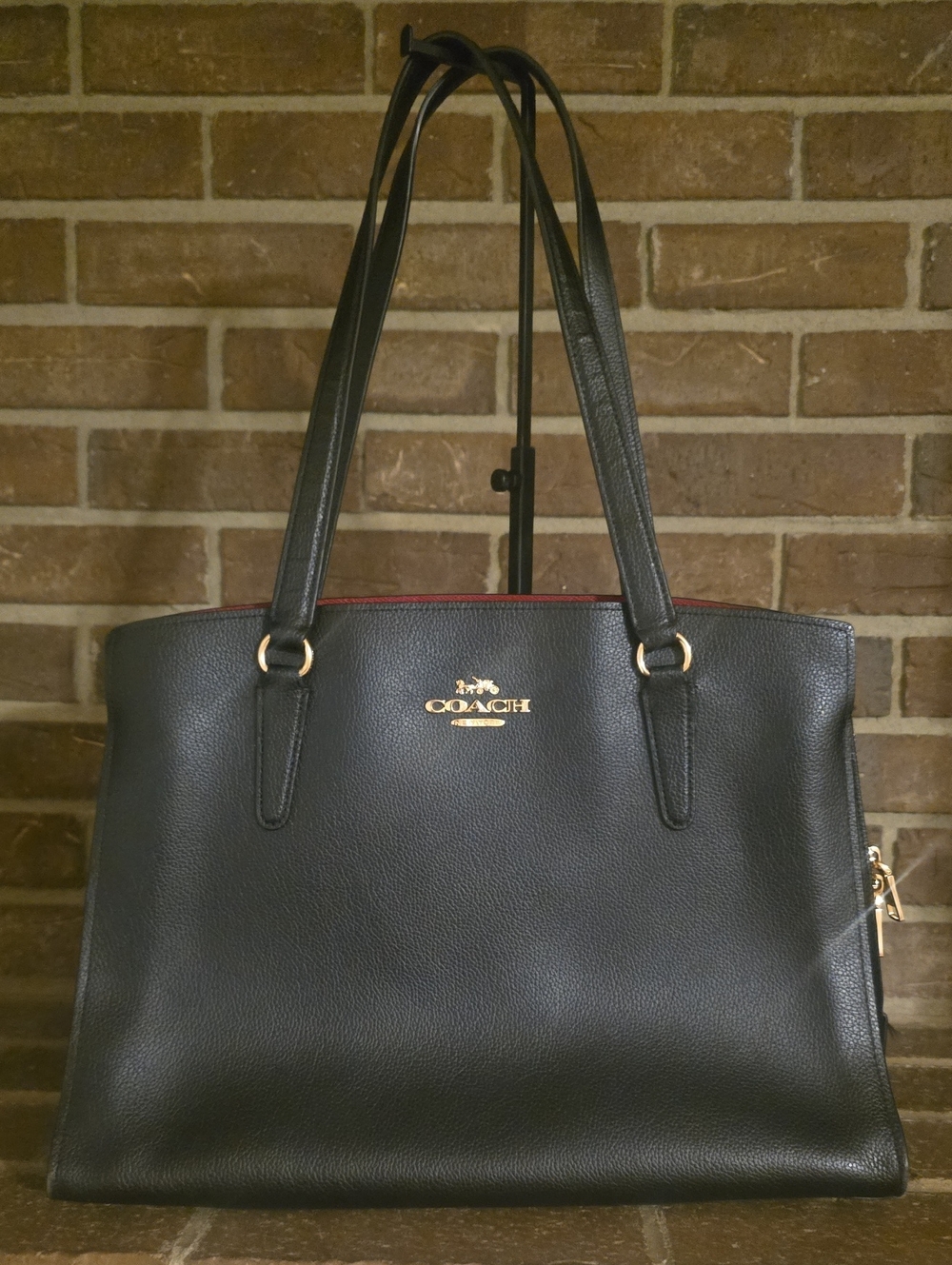COACH Tatum Carryall 40 Tote Bag Black Gold